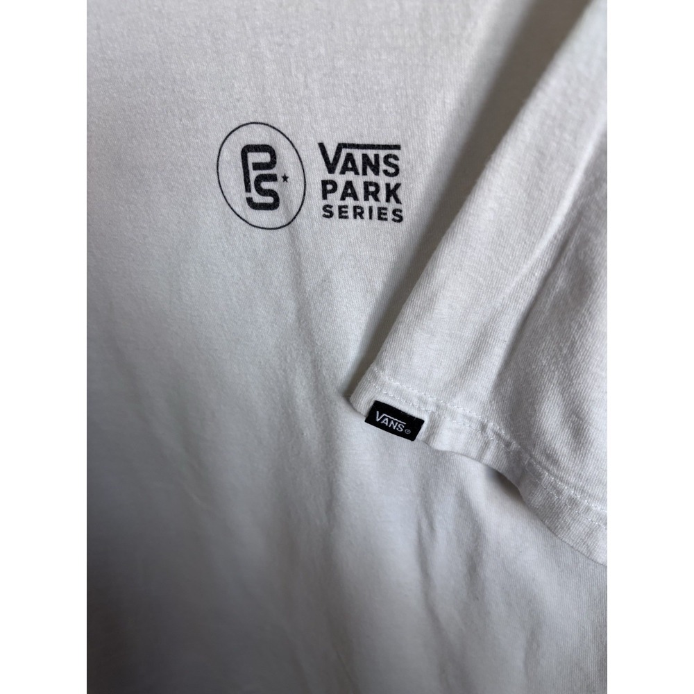 Vans Shirt Mens Size Large White Short Sleeve Skater Park Series Logo Print - Picture 3 of 5